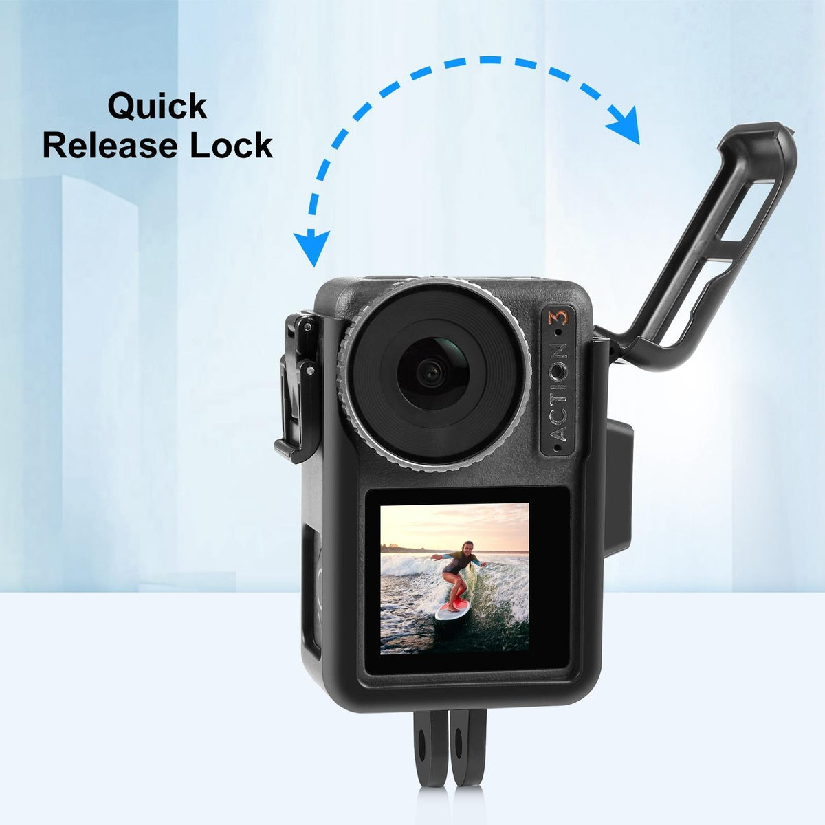 Plastic Cage With Cold Shoes For Dji Action Camera-1915196745676099587