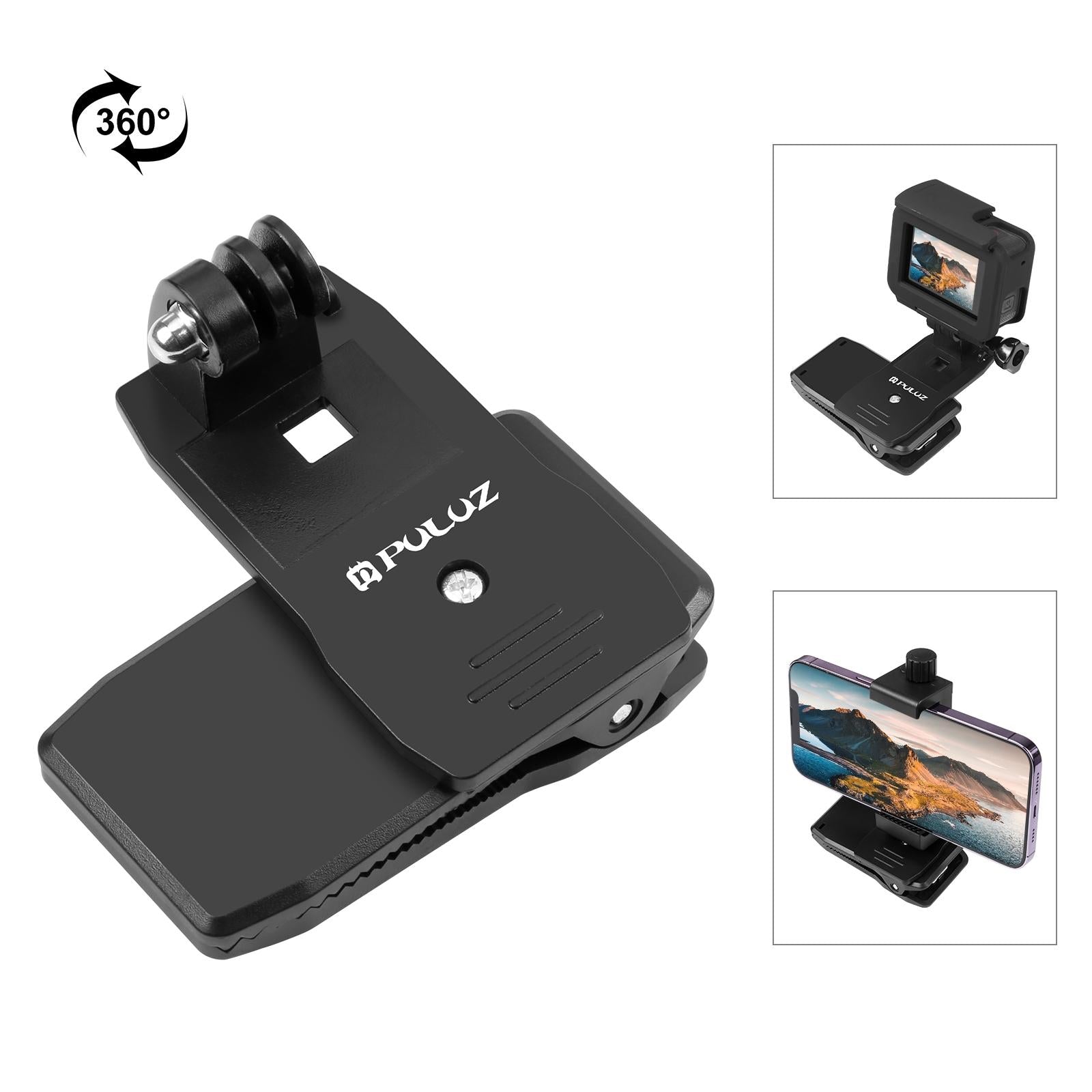 360 Degree Rotating Backpack Hat Mount With Phone Clamp Kit-1915197533559328775