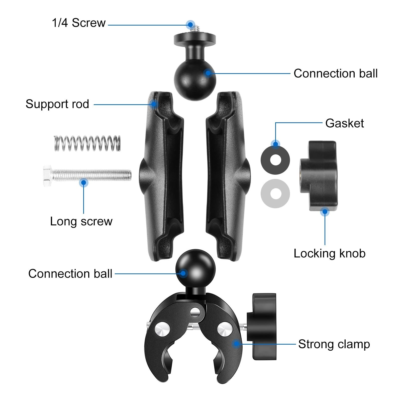 Universal Motorcycle Handlebar Mount For Action Cameras-1915196499055218689
