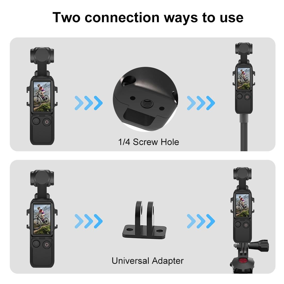 Dual Cold Shoe Adapter Bracket For Dji Pocket 3 Cage-1915196734259204104