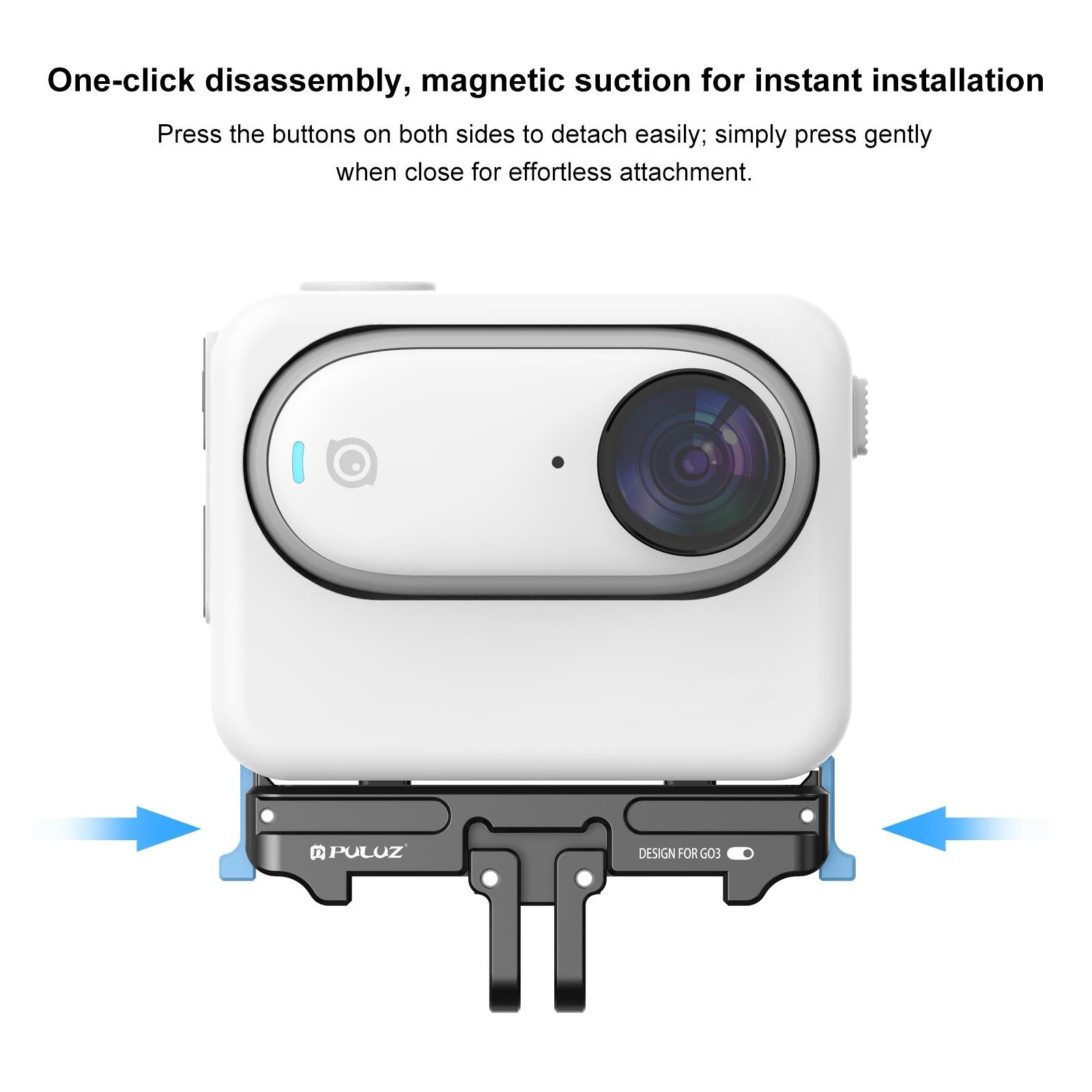 Aluminum Alloy Quick Release Base For Insta360 Go3 - Magnetic Mount-1915196724276760582