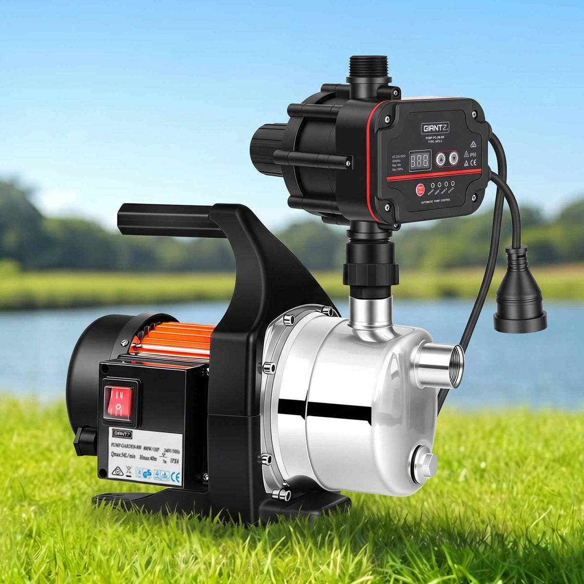 Giantz Garden Water Pump Auto Controller Tank Farm Irrigation House 800W Max.