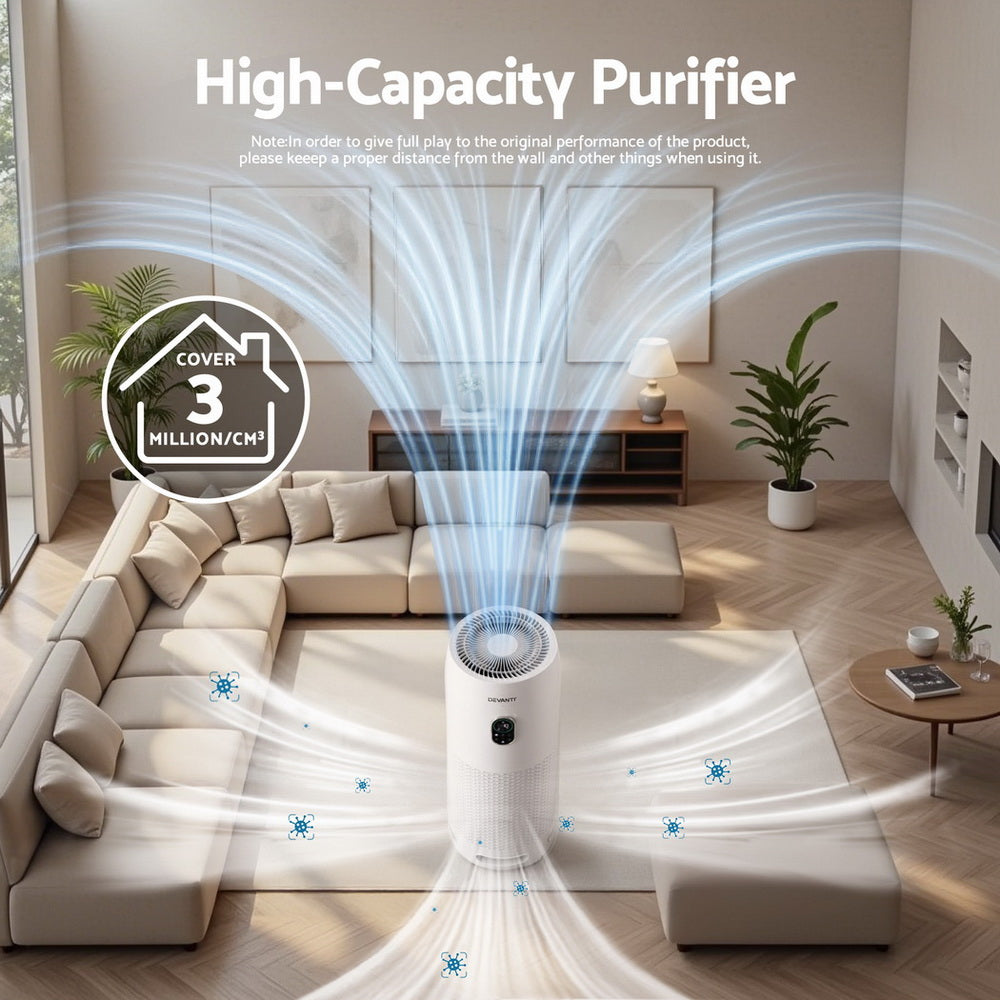 Devanti Air Purifier 4-Layer HEPA Filter White