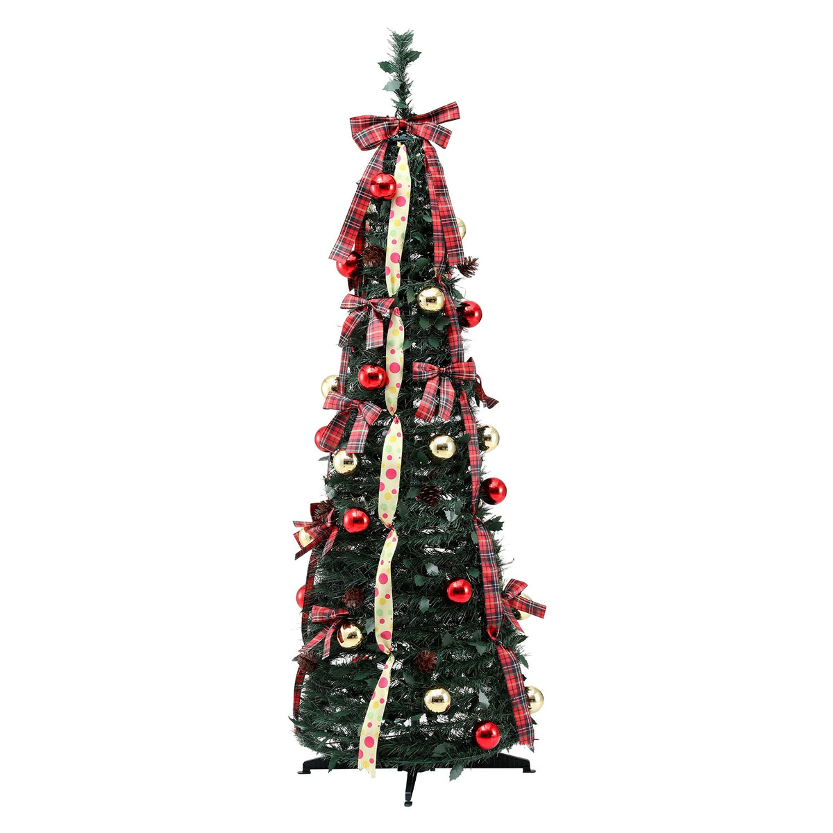 Jingle Jollys Pop Up Christmas Tree Pre Decorated Artificial Christmas Tree 160cm