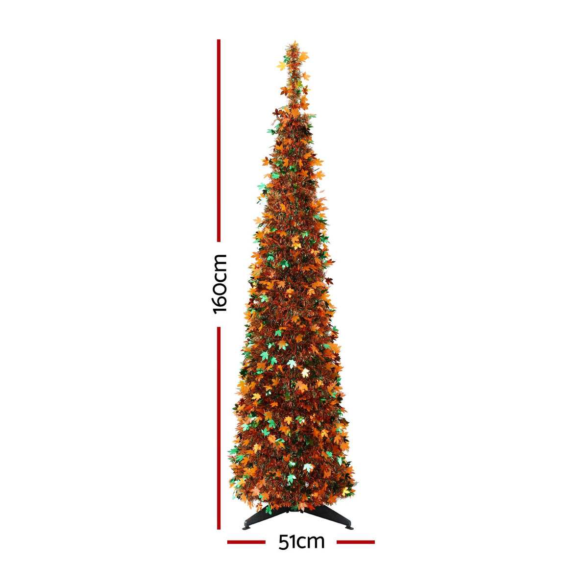 Jingle Jollys 160cm Pop Up Christmas Tree Artificial Christmas Tree Golden Maple Leaf