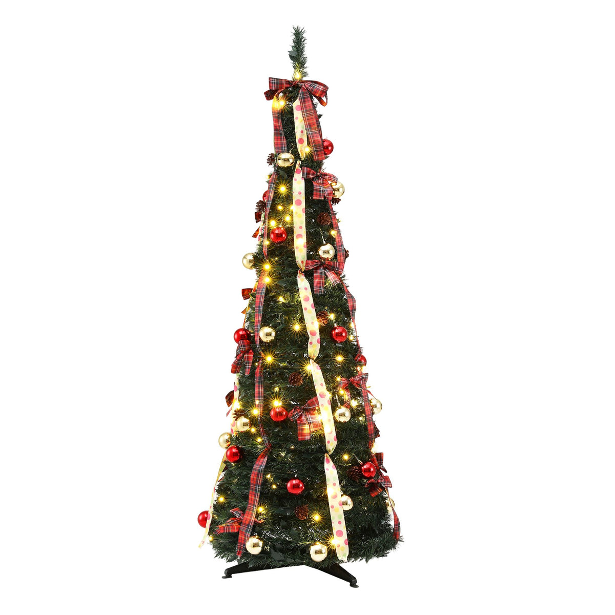 Jingle Jollys Pop Up Christmas Tree Pre Decorated Artificial Christmas Tree 197cm