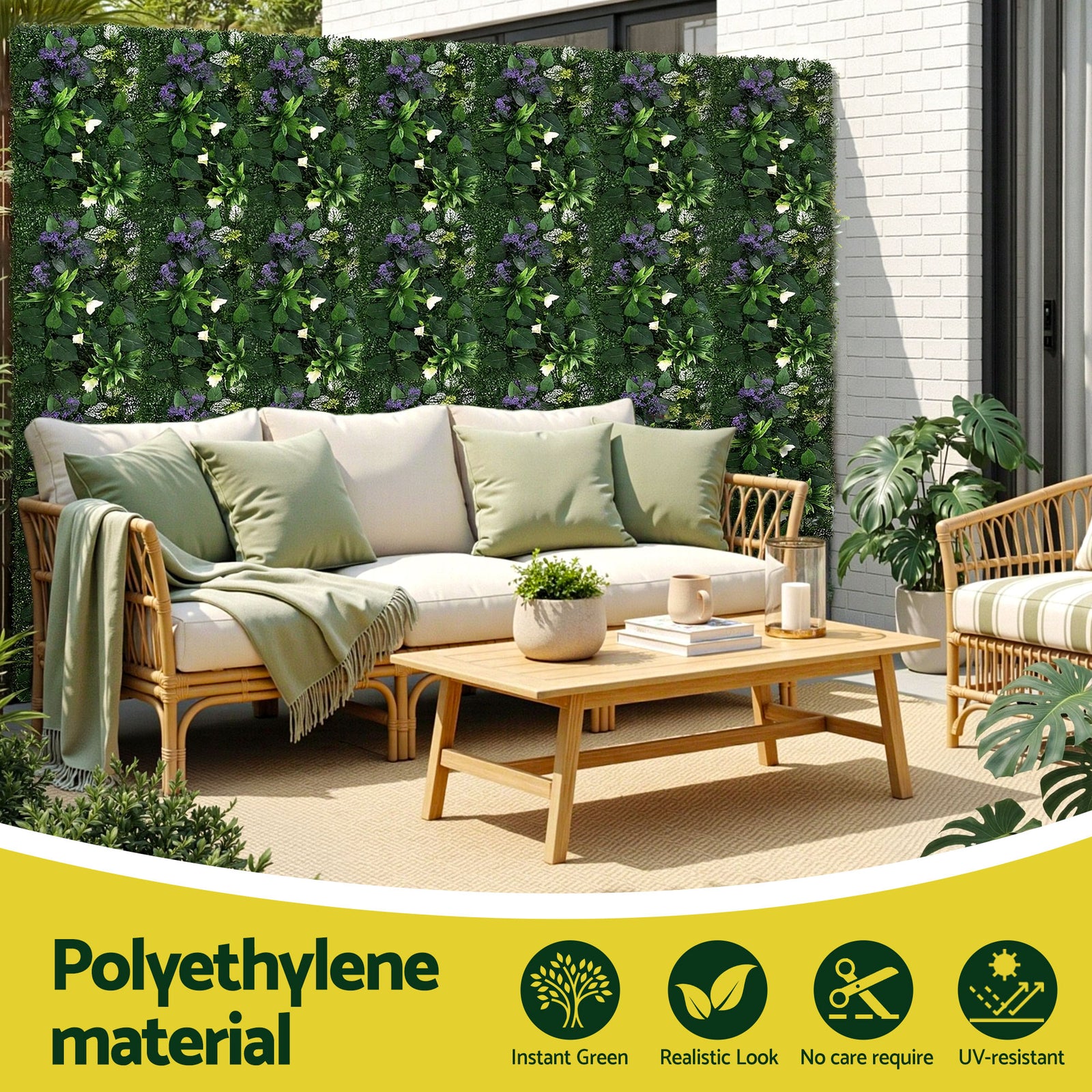 Gardeon 4PCS Artificial Plant Wall Panels 40X60CM Boxwood Panel Hedge Grass Backdrop Backyard Green Decor