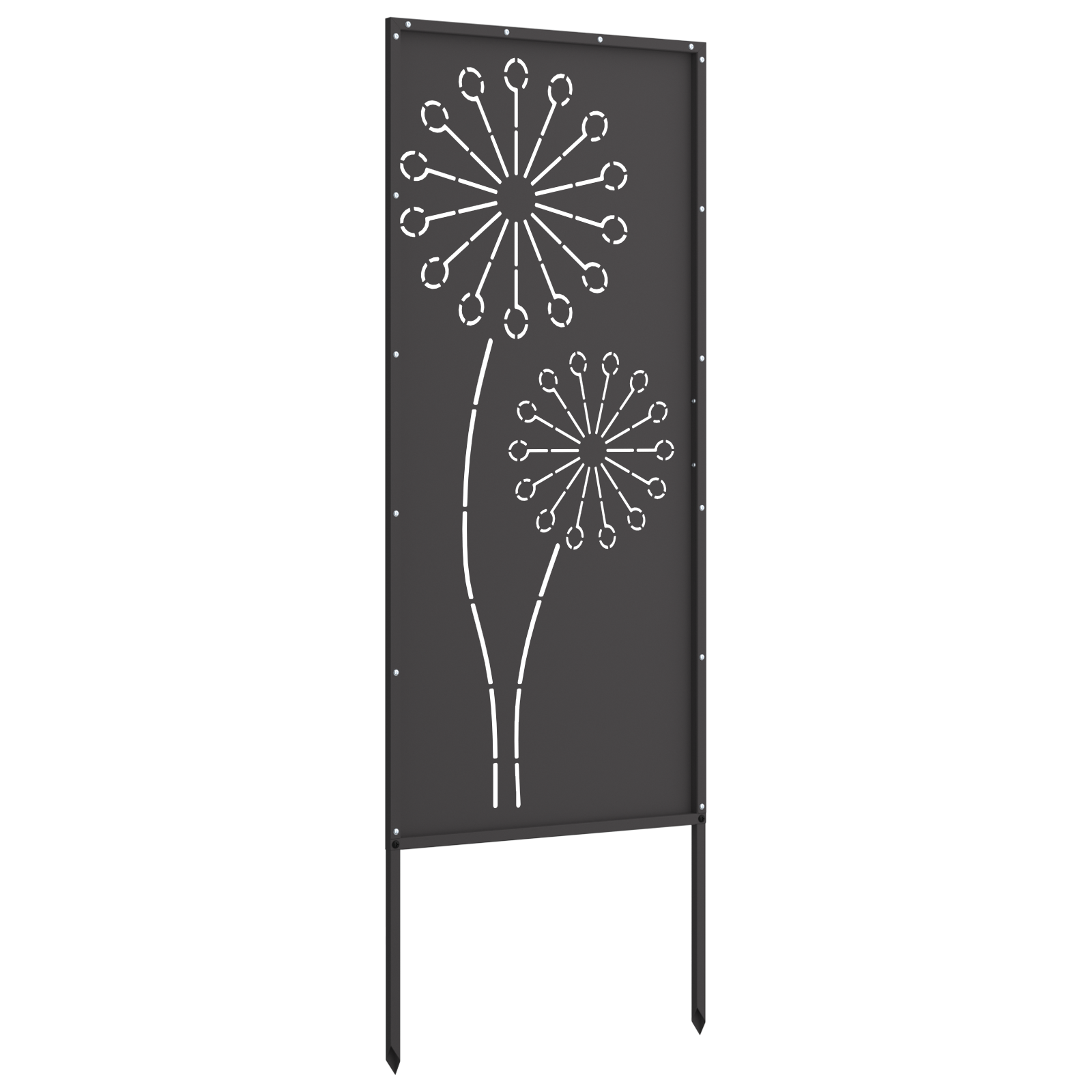 Garden Privacy Screen Black 50 x 140 cm Cold-rolled steel
