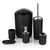 Anyhouz Plastic Bathroom Accessories Sets Black Toilet Brush Soap Dish Toothpaste Dispenser Swing Lid Trash Washable for Bath Accessories