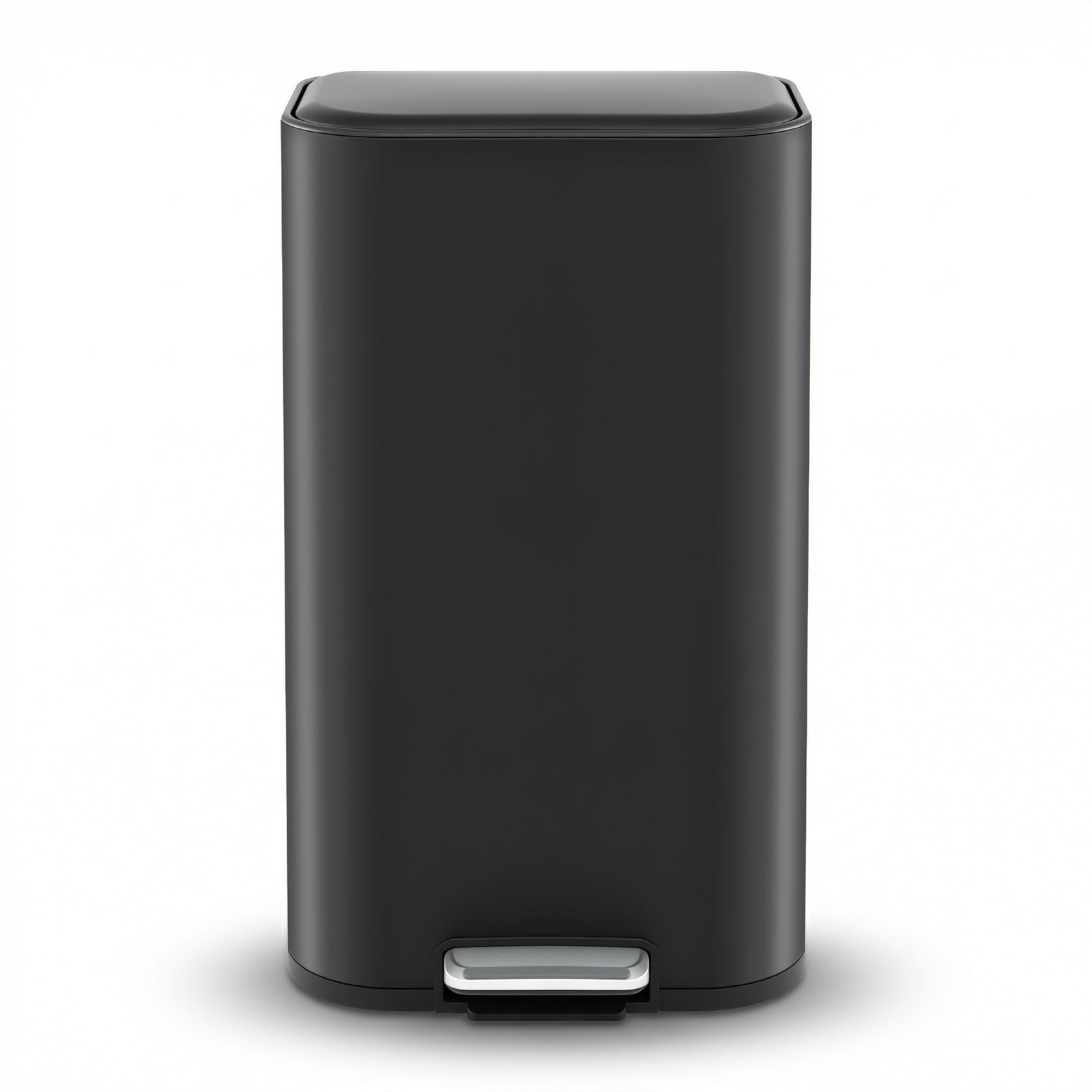 Cefito Kitchen Trash Can 40L Pedal Bins Rubbish Bin Steel with Soft Close Lid, Removable Inner Bucket, Rectangular Garbage Can Recycling Bin, Black