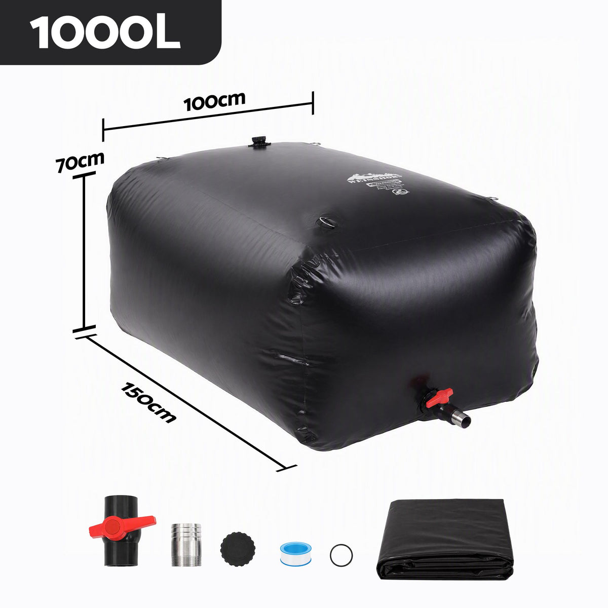Weisshorn 1000L Water Bladder Bag Portable Large Storage Tank Container Camping Outdoor