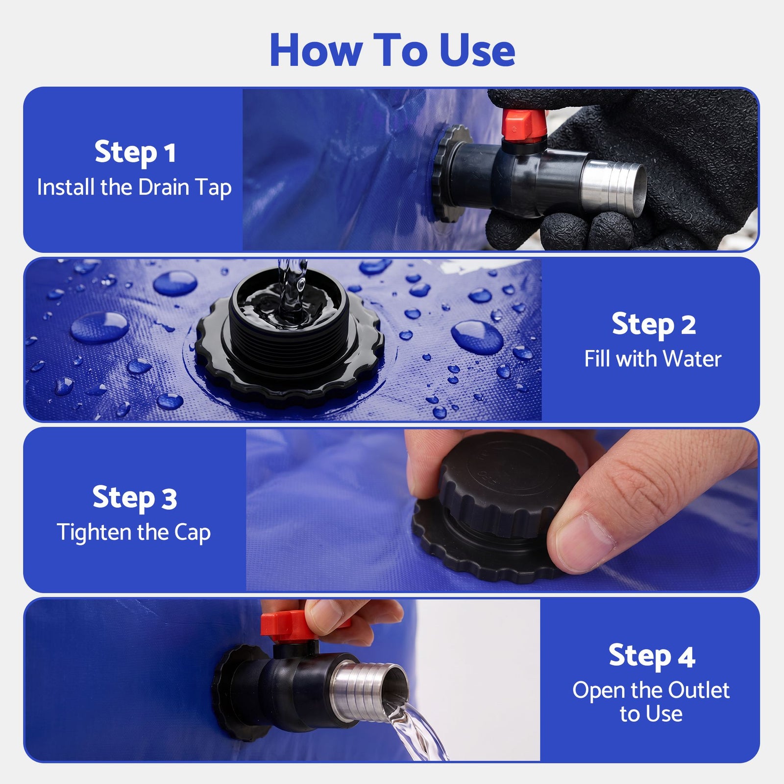 Weisshorn 240L Water Bladder Bag Portable Large Storage Tank Container Camping Outdoor