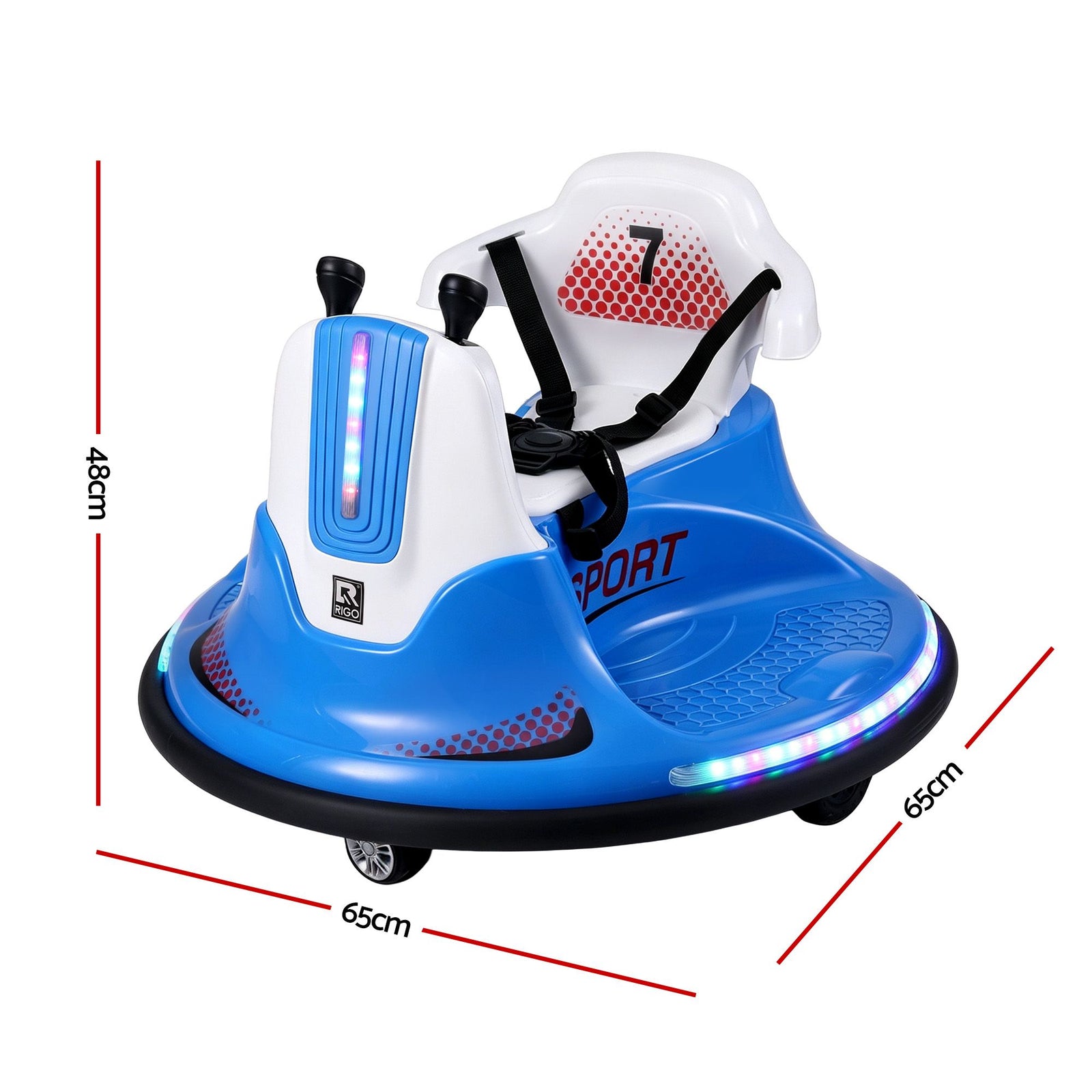 Rigo Ride on Cars Kids Bumper 12V Ride on Toy Toddler Remote Control Blue