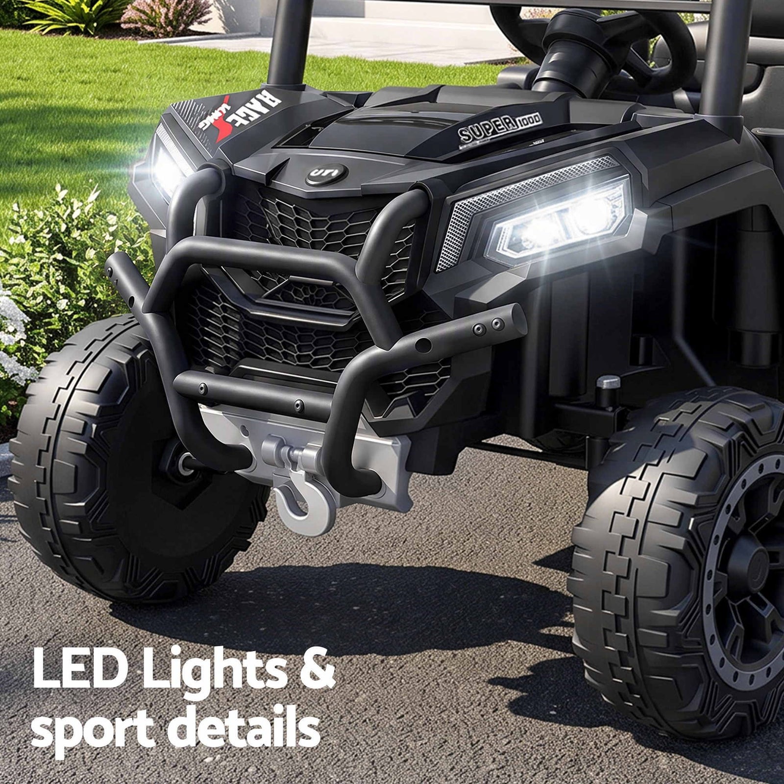 Rigo Ride On Car Kids Jeep 12V Kids Electric Car Remote Control Black