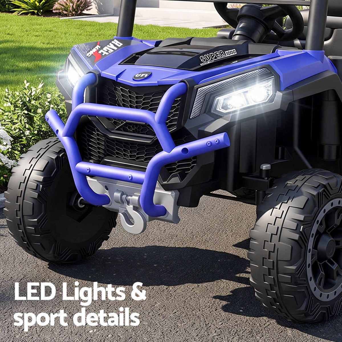 Rigo Ride On Car Kids Jeep 12V Kids Electric Car Remote Control Blue