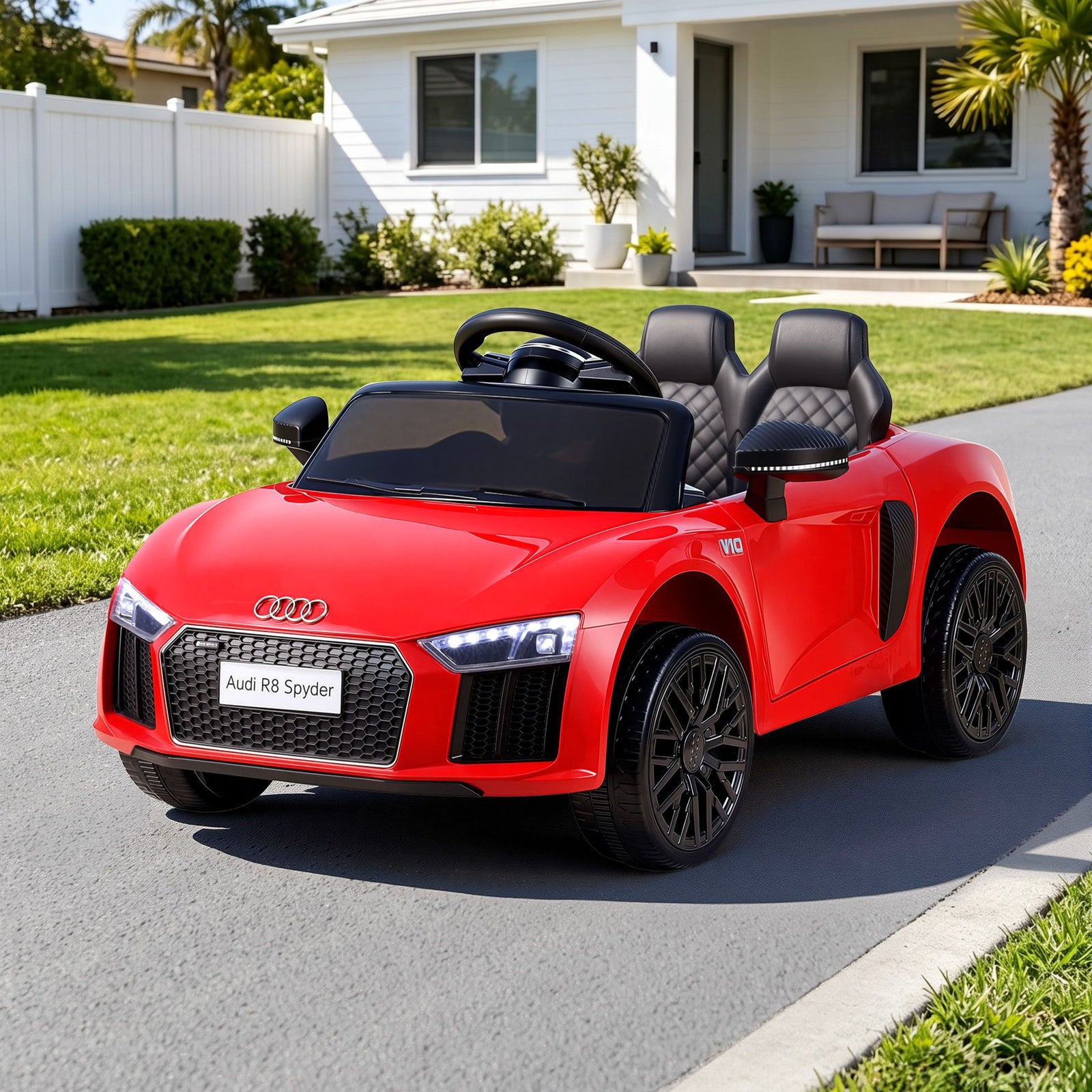 Ride On Car Licensed Audi R8 12V Electric Car for Kids Battery Red