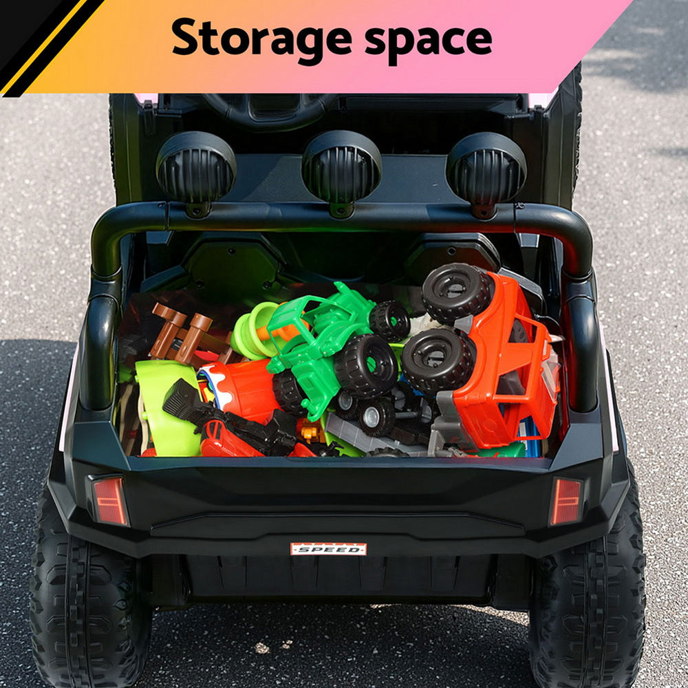 Rigo Kids Ride On Car Electric Toys Cars Headlight Music Remote Control Pink