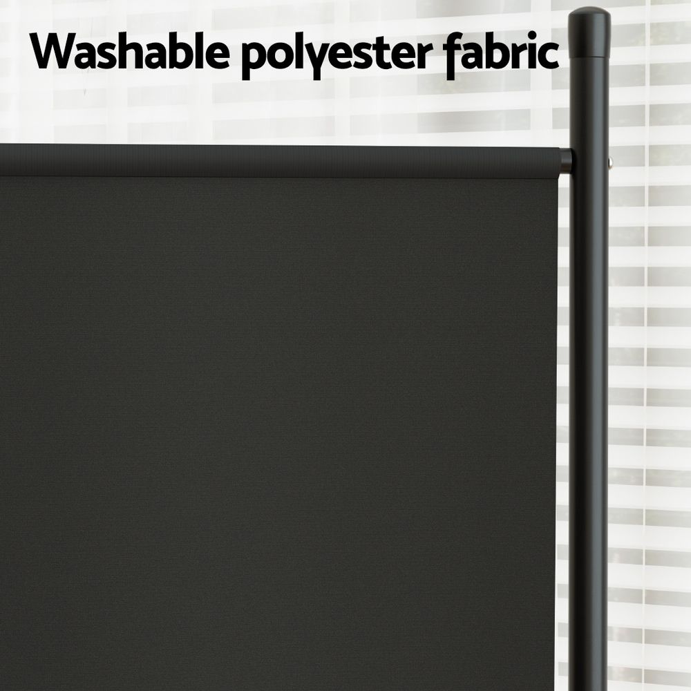 Artiss 4 Panel Room Divider Set of 2 Folding Privacy Screen Fabric Room Separator Partition Black