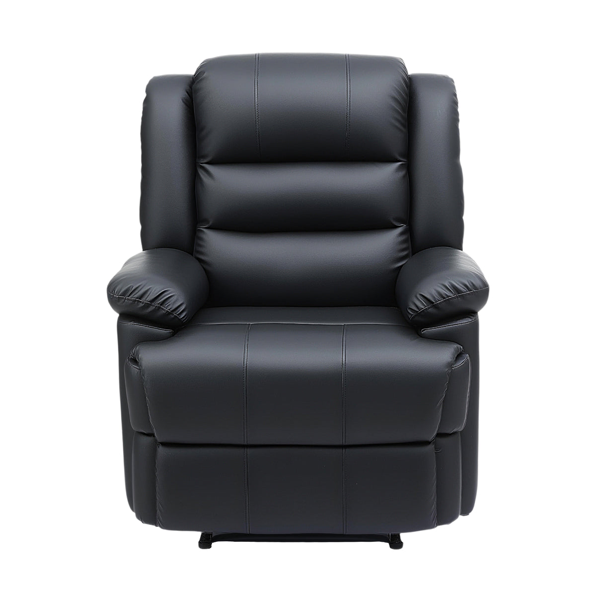 Artiss Manual Recliner Chair Leather Reclining Sofa with 16color Led Black