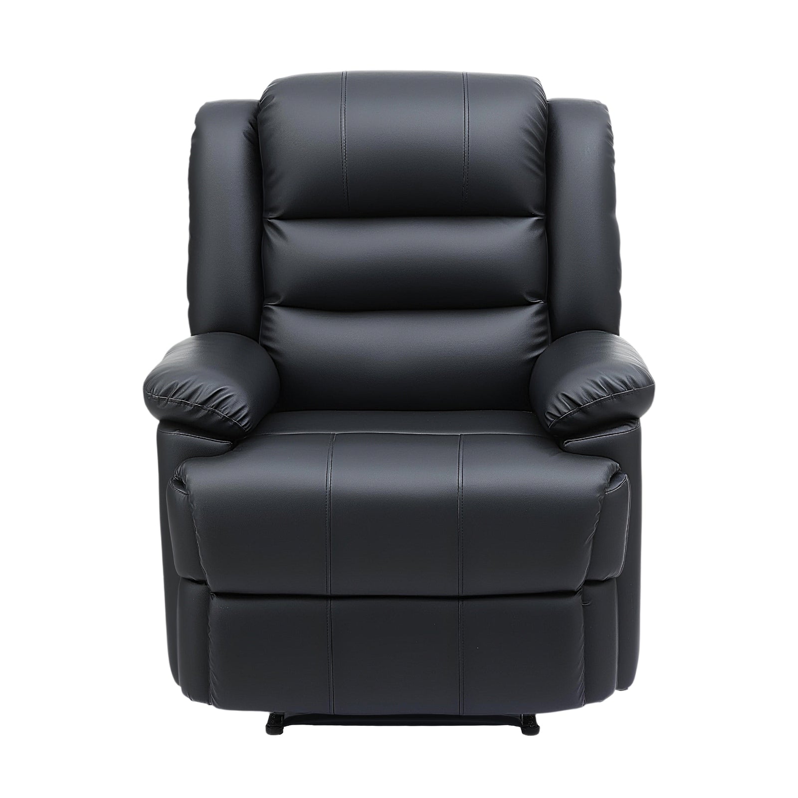 Artiss Manual Recliner Chair Leather Reclining Sofa with 16color Led Black
