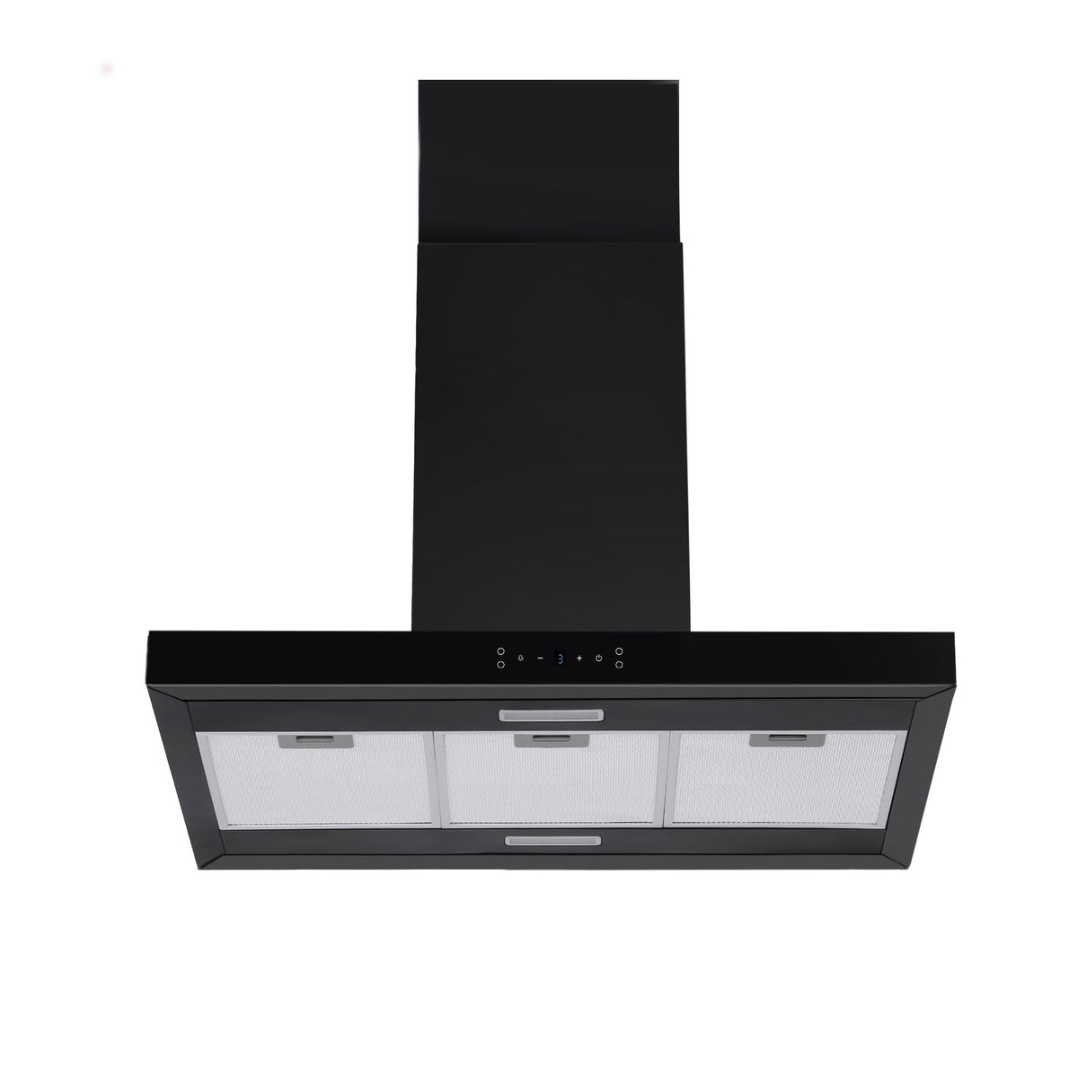 Devanti 90cm Island Rangehood Ceiling-Mounted 3-Speed Touch Control LED Black