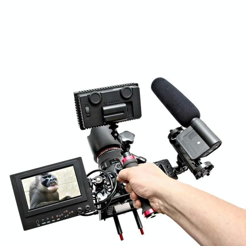 Camera Cage Handle Kit For Slr Camera - Black & Red-1915197213009645574