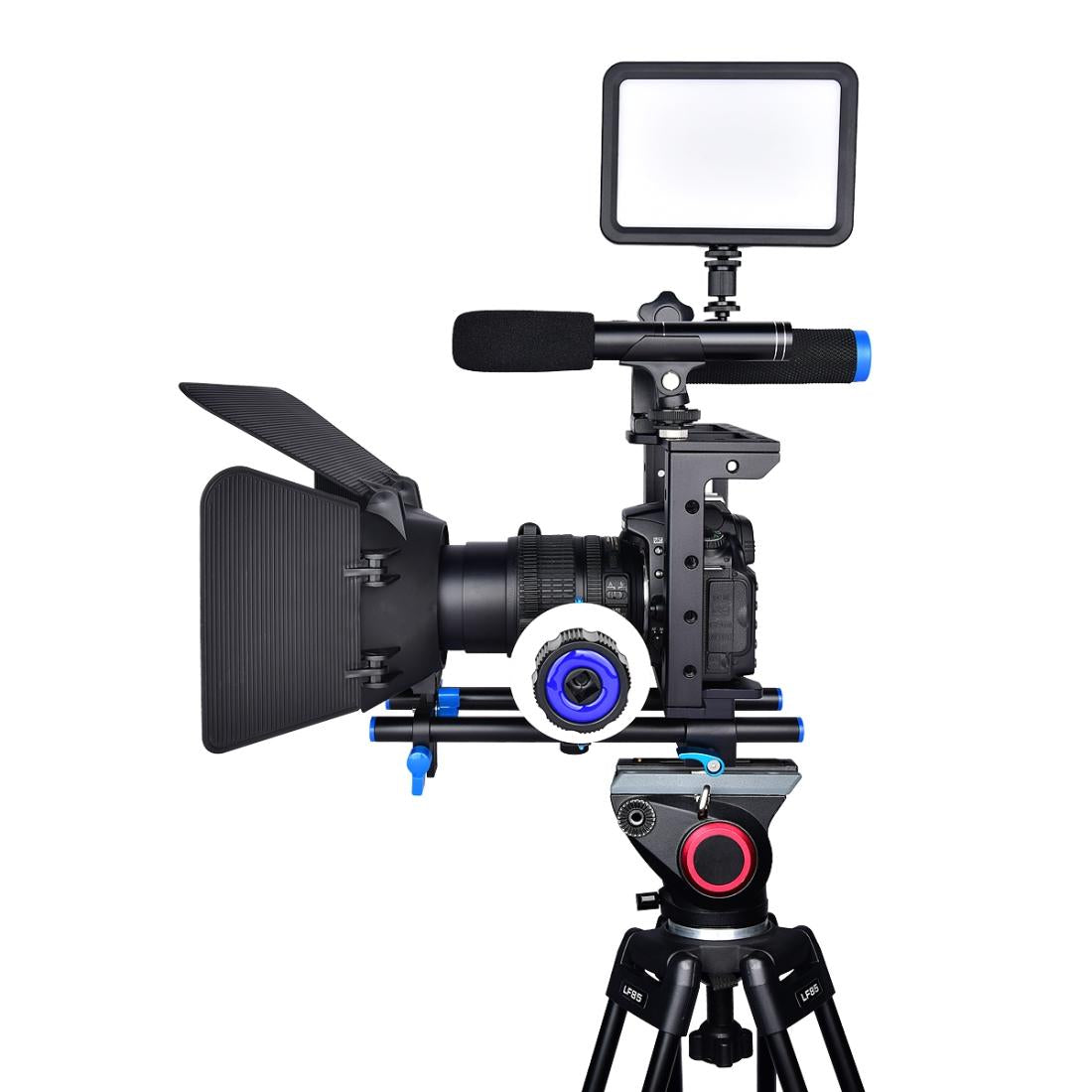 Protective Dslr Camera Cage With Stabilizer And Top Handle - Black-1915196736180195329