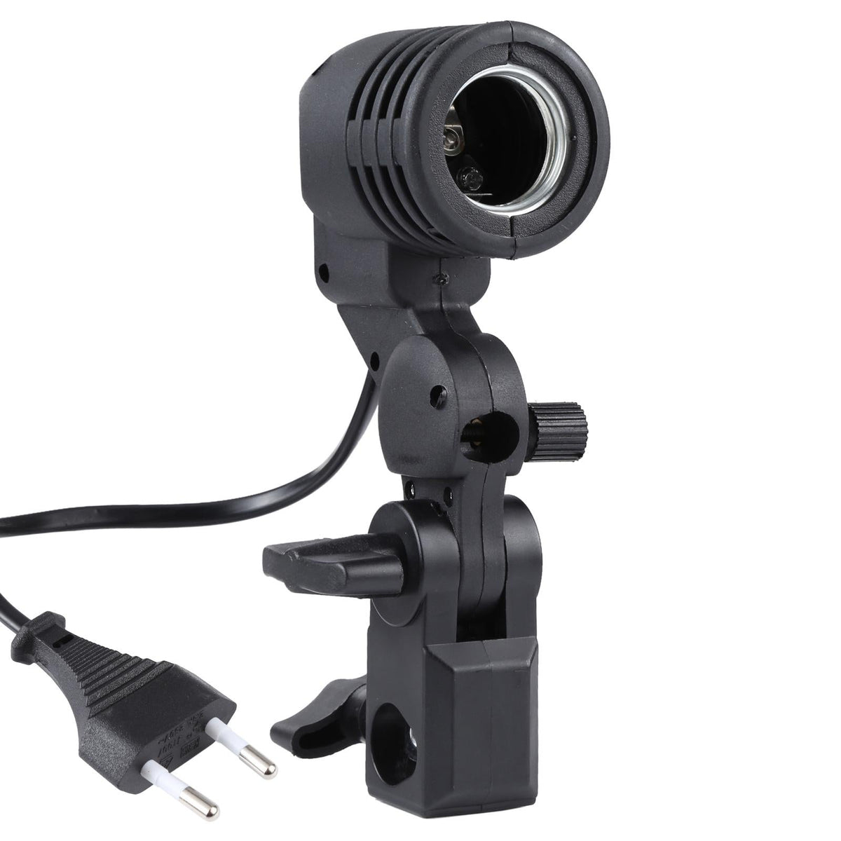 Studio Light Mount Stand With E27 Ac Socket And Umbrella Holder In Black-1915197878926708736