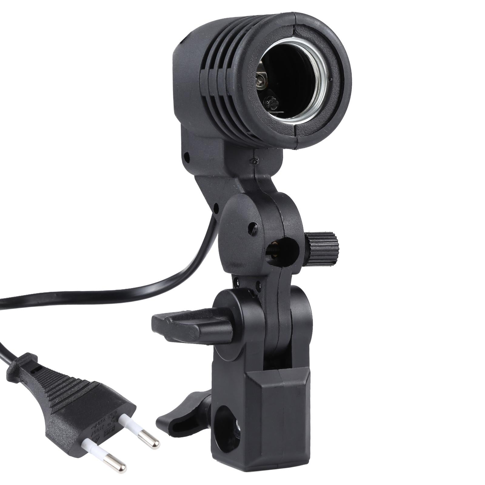 Studio Light Mount Stand With E27 Ac Socket And Umbrella Holder In Black-1915197878926708741