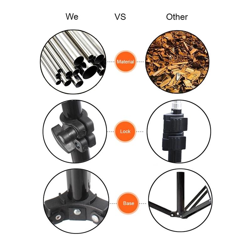 Professional Aluminum Lighting Stand For Studio Flash - 68-200Cm Height Black-1915197031492751368