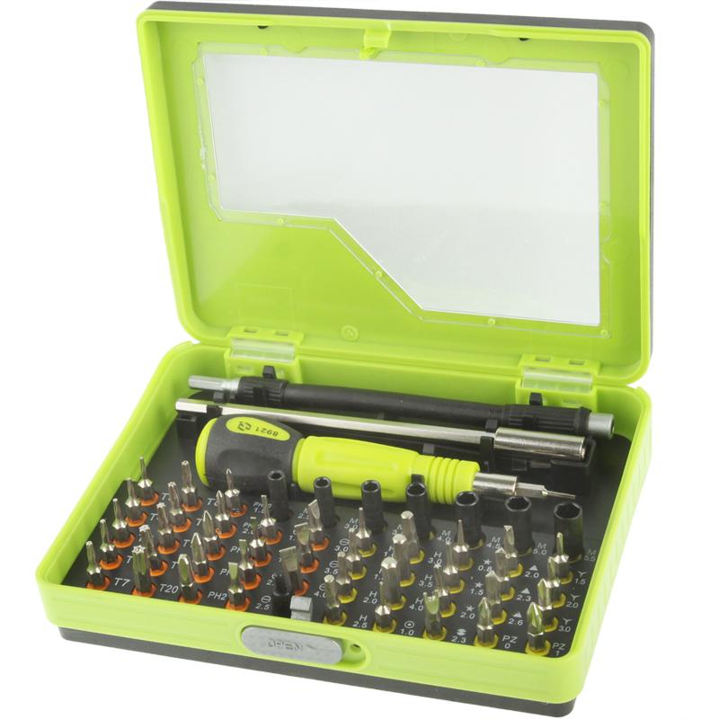 Versatile 53-Piece Precision Screwdriver Set - Green-1915197019568345097