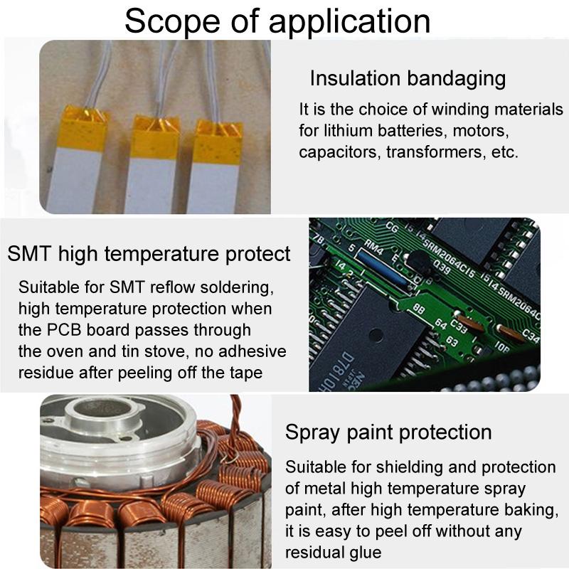 33M High Temp Clear Polyimide Tape With Silicone Adhesive - 45Mm Width-1915196513324240899