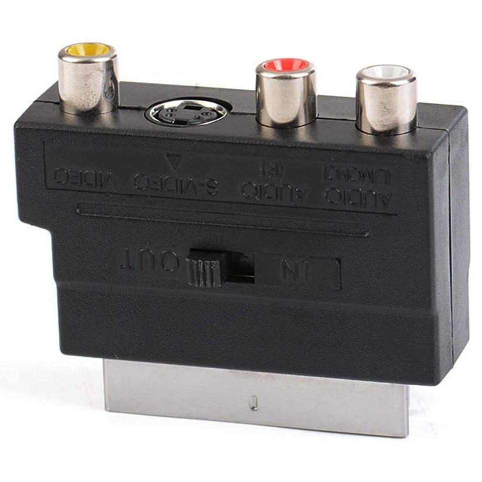 Composite Av &amp; S-Video Scart Adapter - Black-1915197960707248129