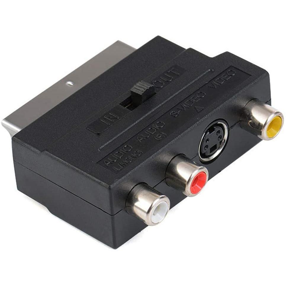 Composite Av & S-Video Scart Adapter - Black-1915197960707248128