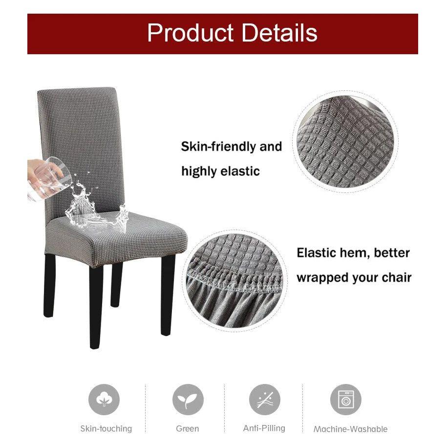 Anyhouz Chair Cover Coffee Corn Kernels Waterproof Universal Size for Dining Room Stretch Seat Slipcovers