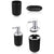 Anyhouz Plastic Bathroom Accessories Sets Blue Toilet Brush Soap Dish Toothpaste Dispenser Swing Lid Trash Washable for Bath Accessories