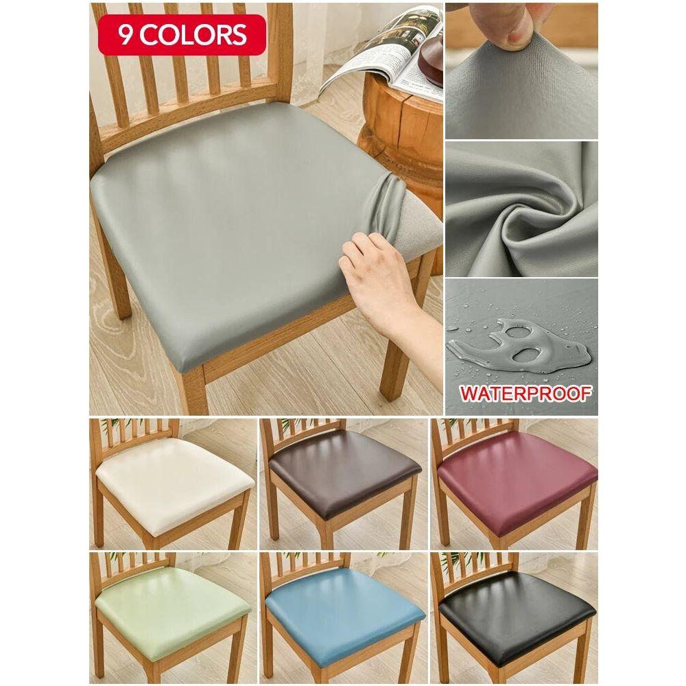 Anyhouz Chair Cover Plain Coffee Stretch Seat Cover for Home Dinning Kitchen Washable Removable