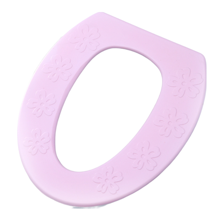 Anyhouz Toilet Seat Cover Pink Water Proof High Foam EVA Simple Type O Pad for Bathroom  Accessories