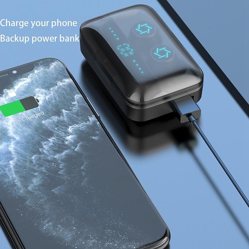 Wireless Bluetooth Earphones With Charging Box - White-1915196631632973833