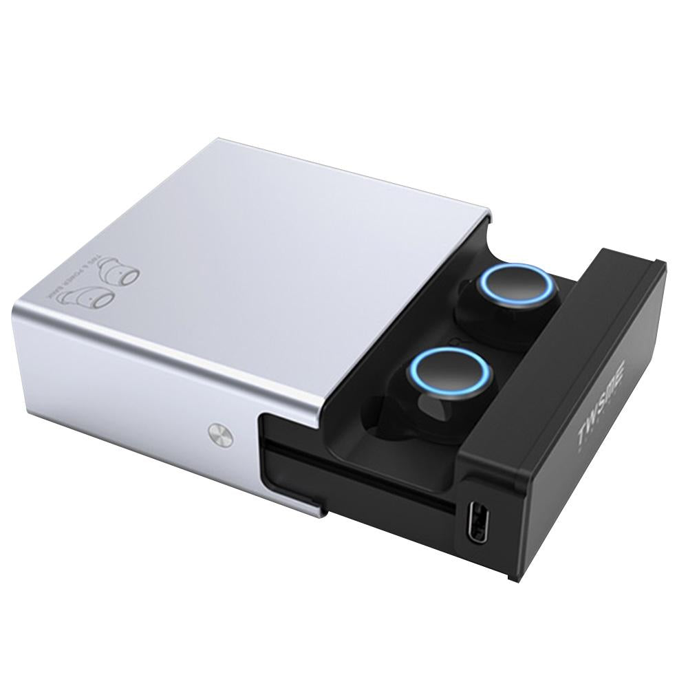 Wireless Tws Earphones With Charging Box - V7 Bluetooth 5.0 - Silver-1915196601257824256