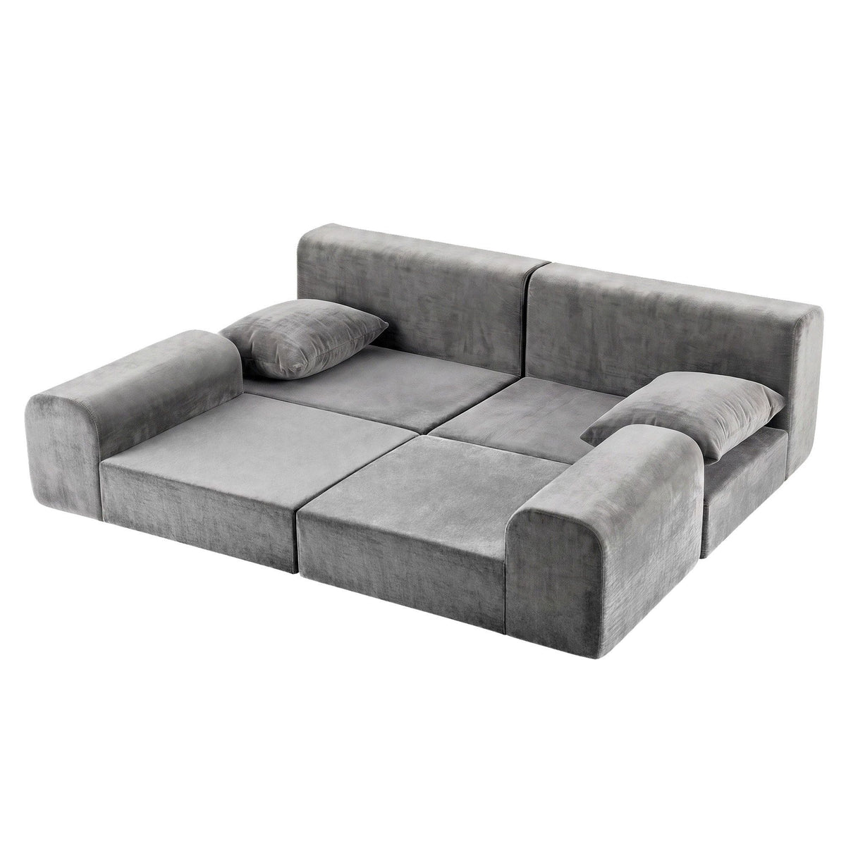 Artiss 5-in-1 Convertible Sofa Bed Floor Mattress Modular Boneless Curved Couch