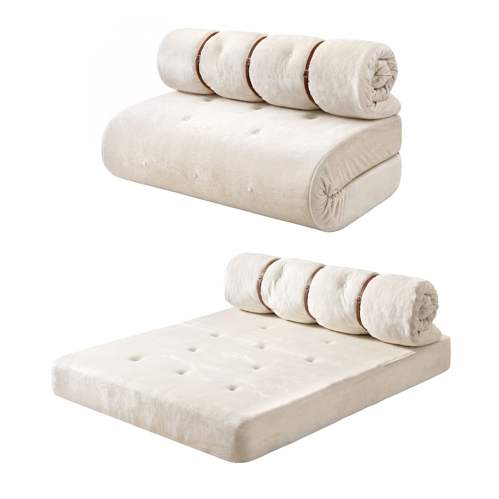 Artiss Convertible Sofa Bed Roll-Up Sleeper Chair Fold Out Couch Floor Lounge