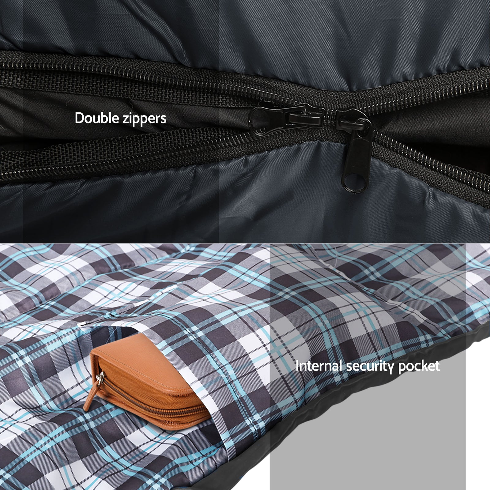 Weisshorn Sleeping Bag Set of 2 Single Thermal Camping Hiking Tent 0℃