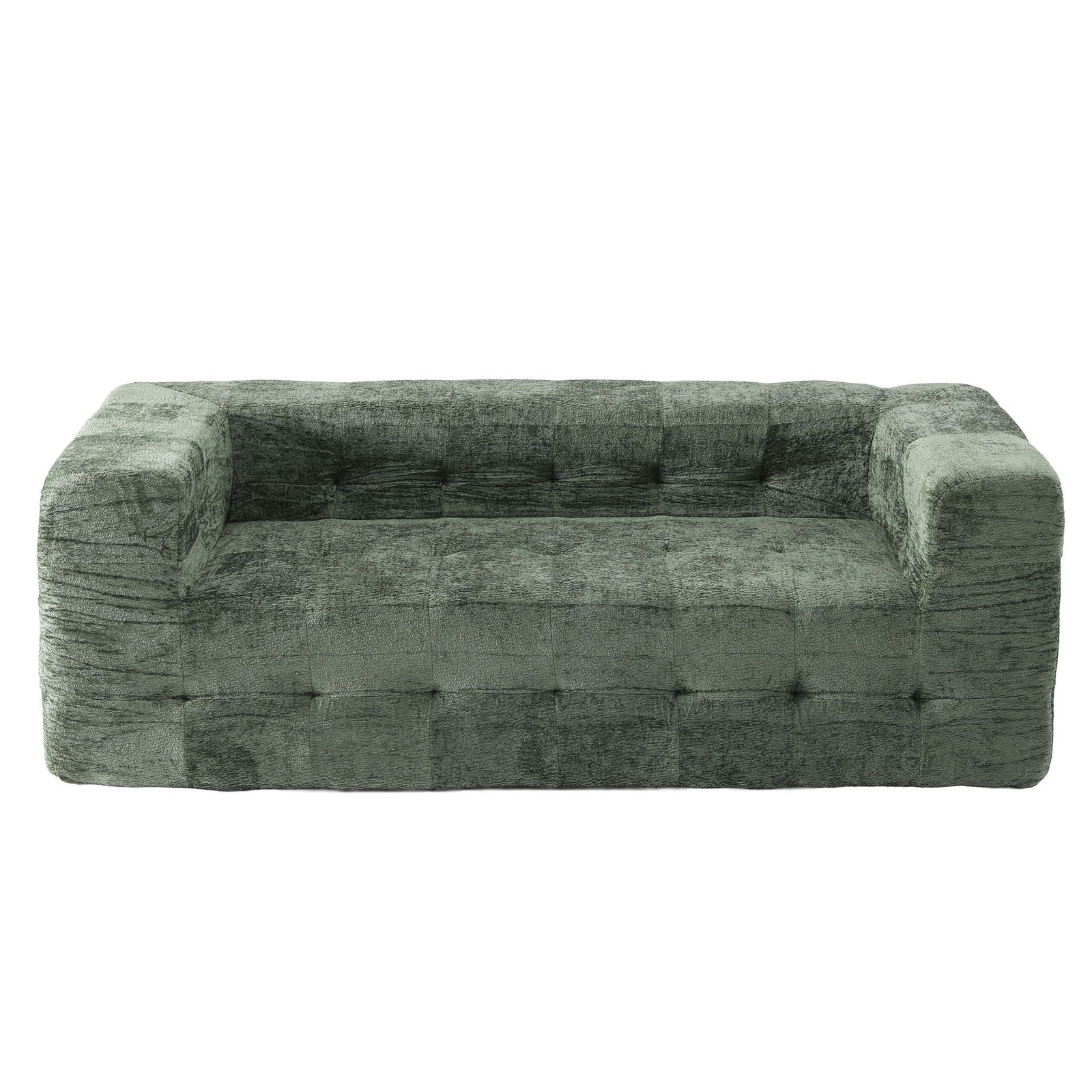 Artiss Comfort Boneless Sofa for Living Room Green Luxury Chenille