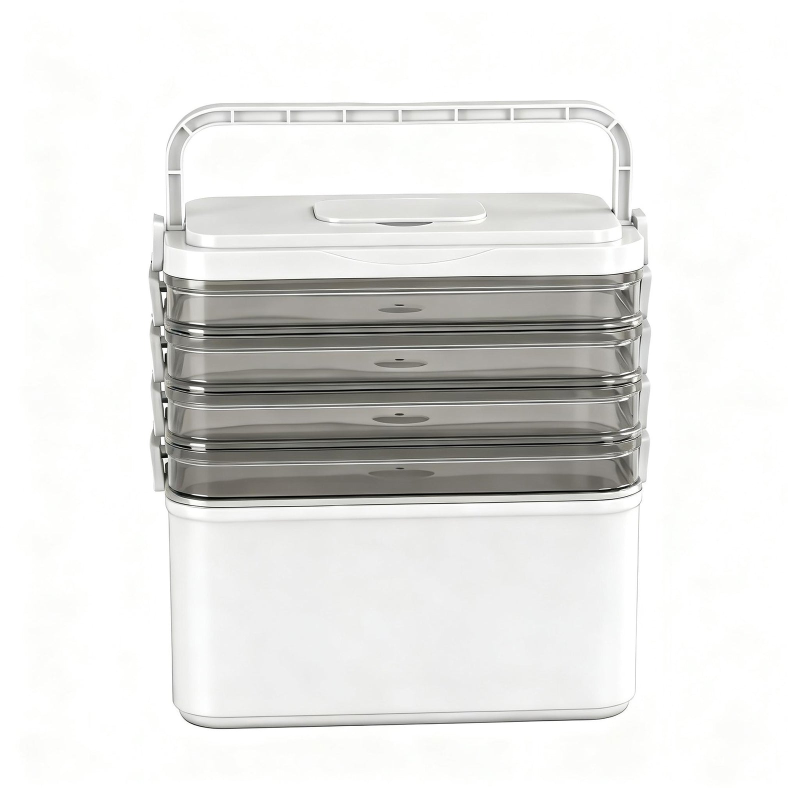 Artiss 5 Tier Portable Storage Box Detachable with Handles Plastic Clear