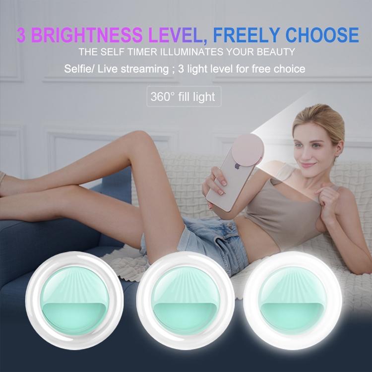 Rechargeable Selfie Light Clip For Beauty And Flash Fill - Black-1964932169910587400