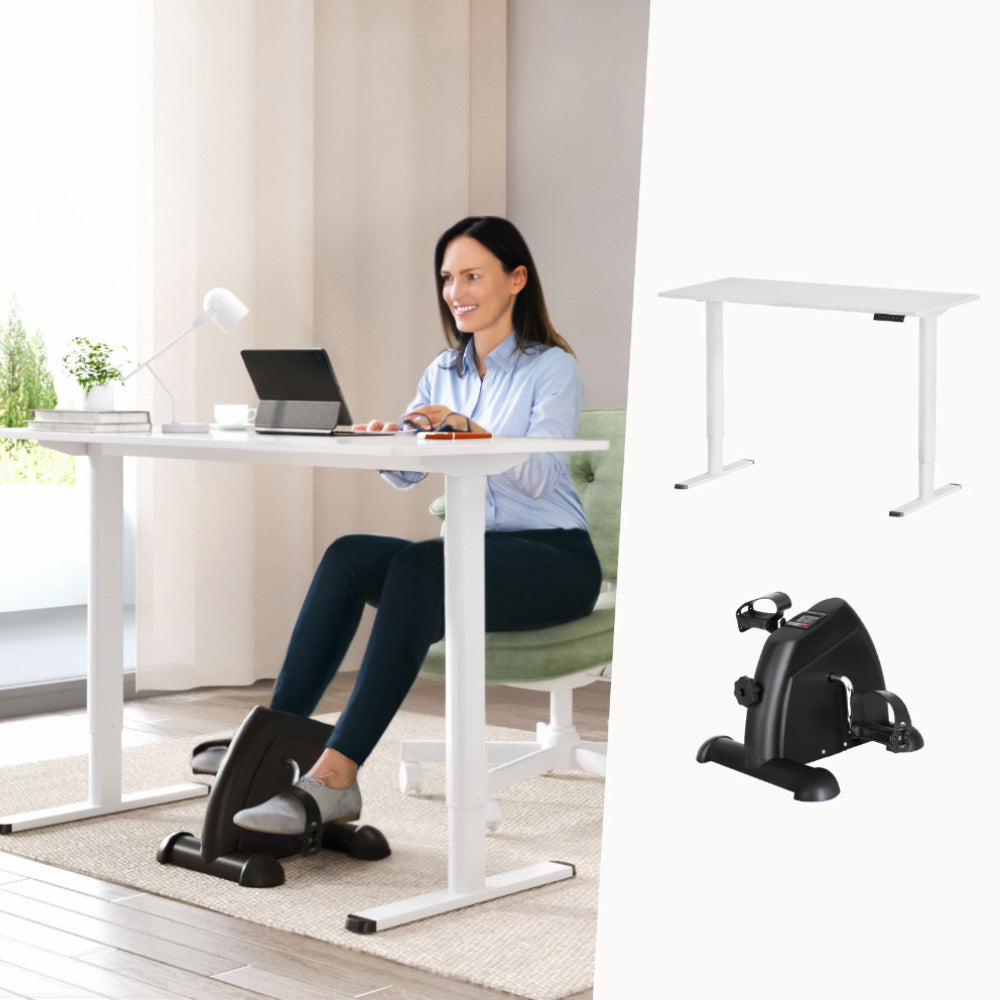 Artiss 120cm Electric Standing Desk with Mini Peal Exercise Bike Home Office