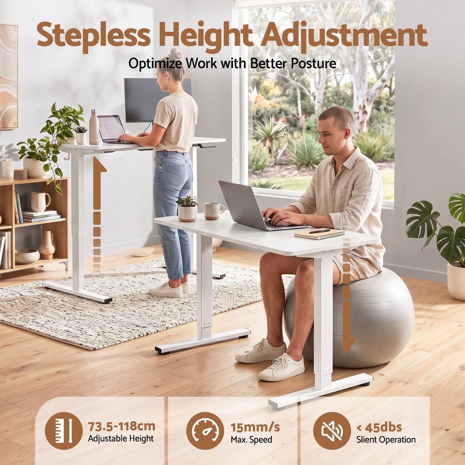 Artiss 100cm Standing Desk Treadmill Motorised Home Office White