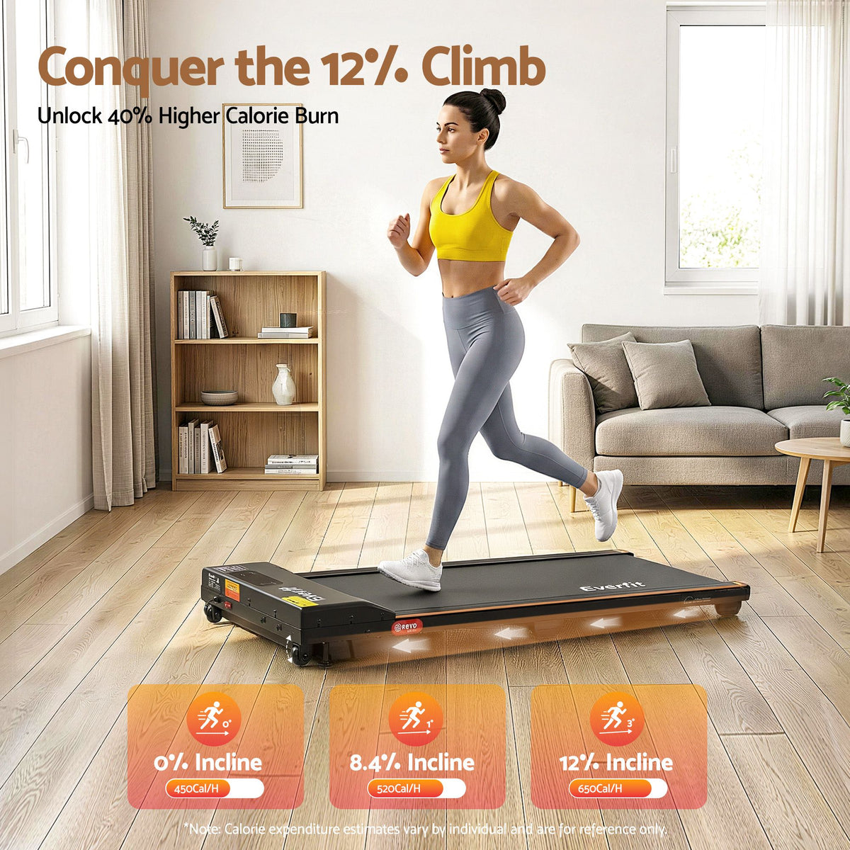 Artiss 140cm Standing Desk Treadmill Motorised Natural Wood