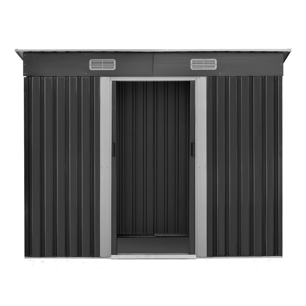 Giantz Garden Shed 2.38x1.31M Sheds Outdoor Storage Tool Metal Workshop Shelter Sliding Door